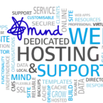 Image of word cloud relating to website hosting and support