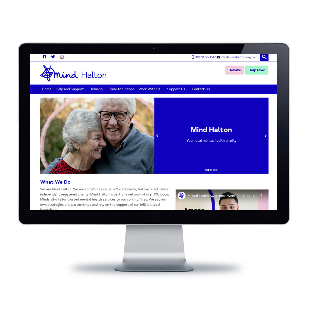 Image of Mind Halton website displayed on a computer monitor